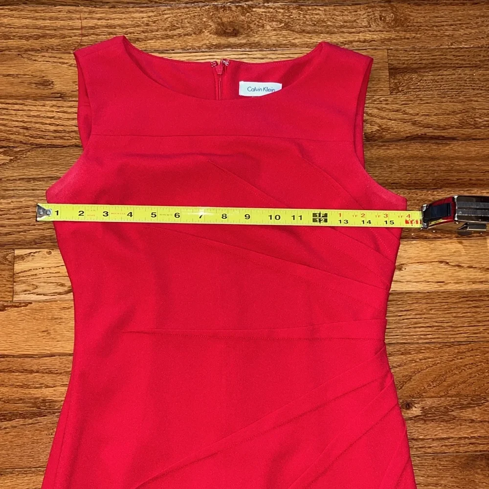 Calvin Klein Red Starburst Sleeveless Dress - Picture 5 of 8